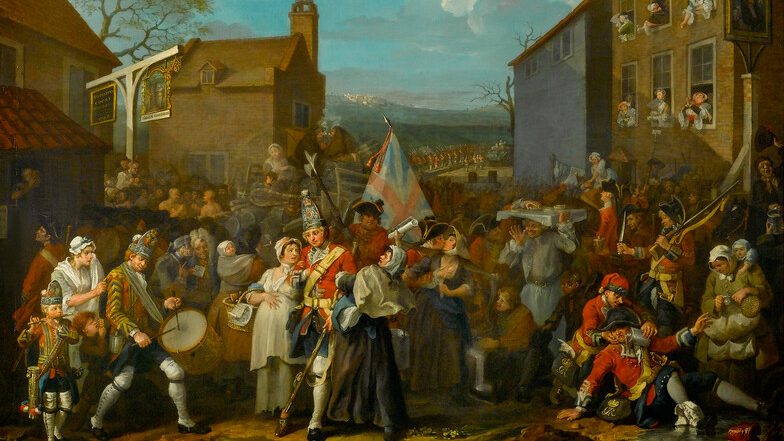 Detail from The March of the Guards to Finchley, by William Hogarth, 1749-1750, oil on canvas